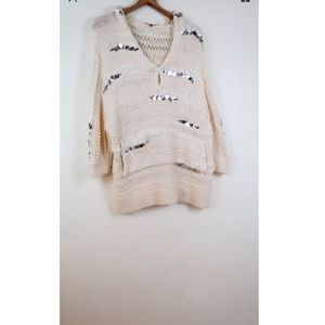 Rebecca Taylor moroccan sequin hoodie sweater